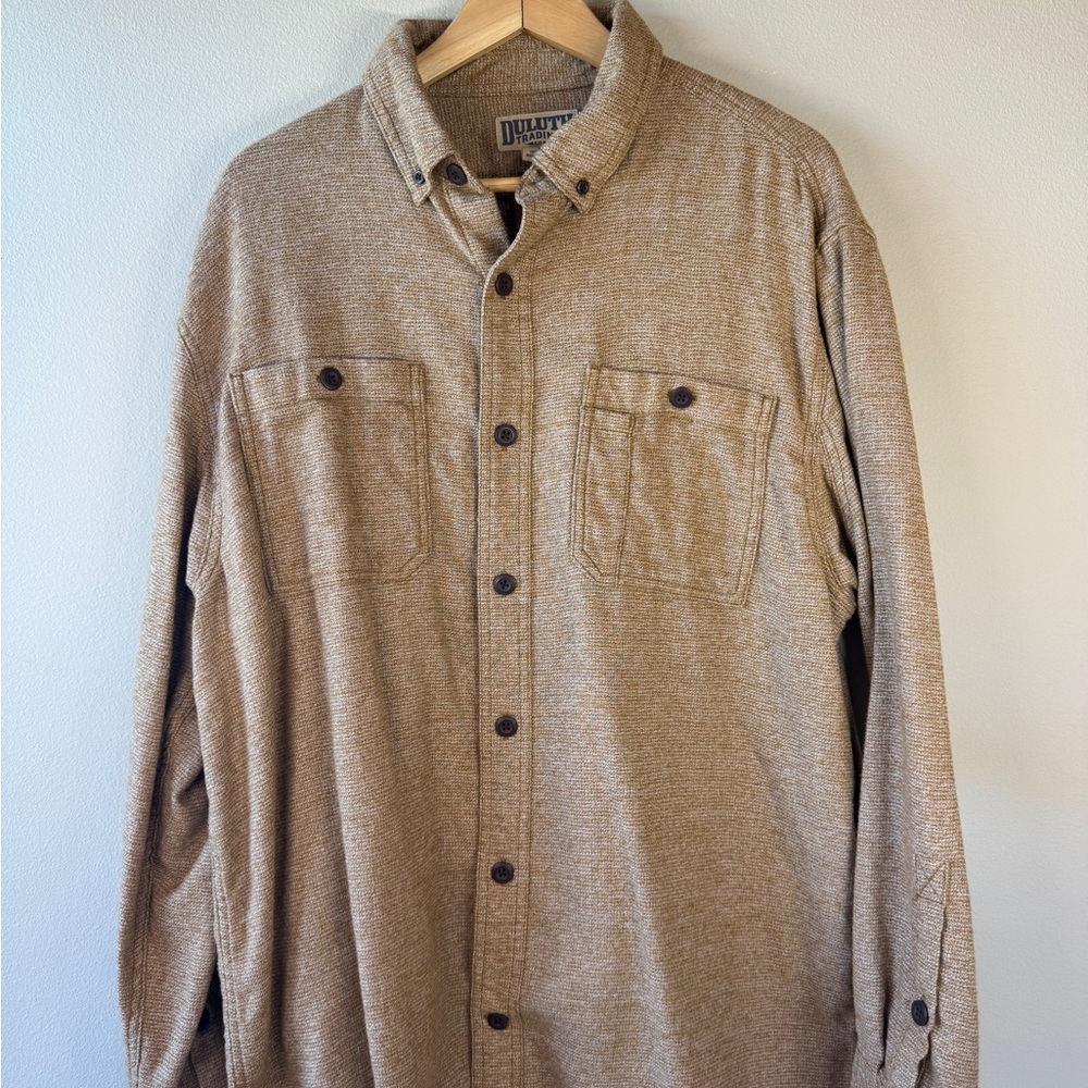 Duluth Trading Co. Tan Button-Up Shirt